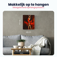 Thumbnail for Dansende Vrouw in Rode Jurk - Schilderen op Nummer Pakket - 50x40cm