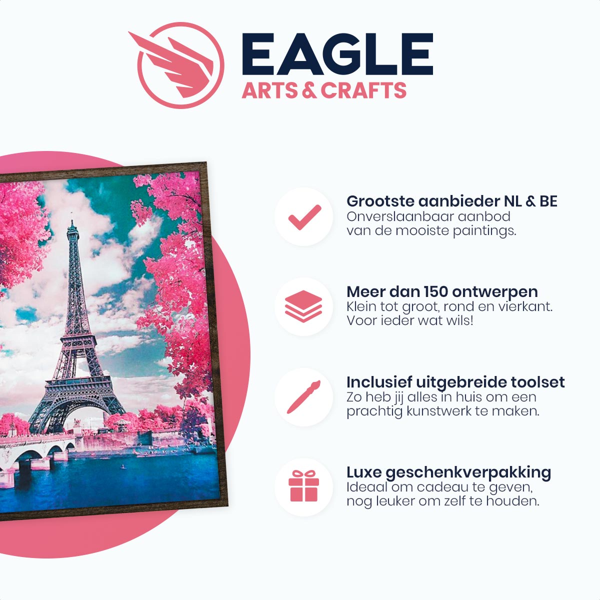 Eiffeltoren in Parijs - Diamond Painting - 50x40cm - Rond