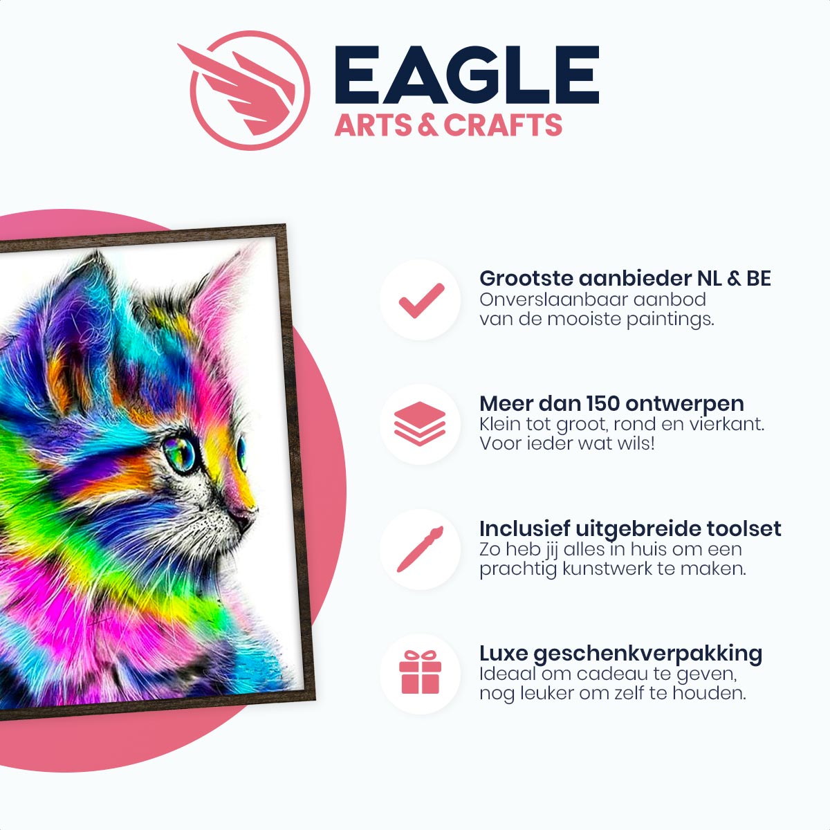 Fantasie Kat - Diamond Painting - 50x40cm - Vierkant