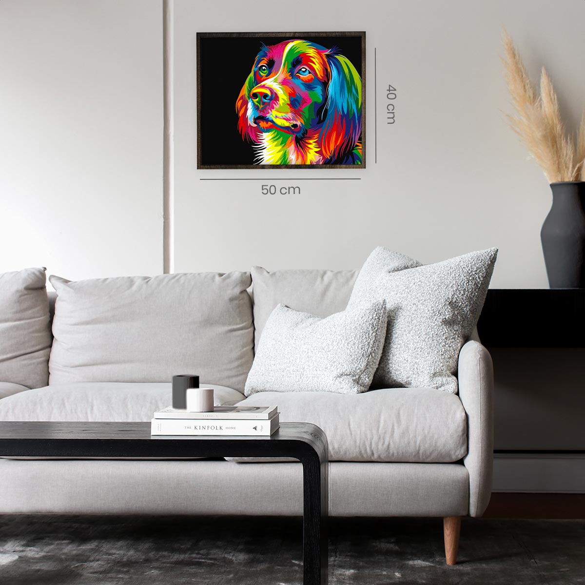 Gekleurde Hond - Diamond Painting - 40x50cm - Vierkant