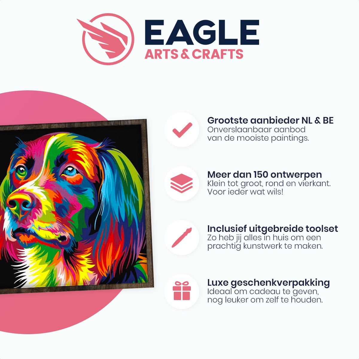 Gekleurde Hond - Diamond Painting - 40x50cm - Vierkant