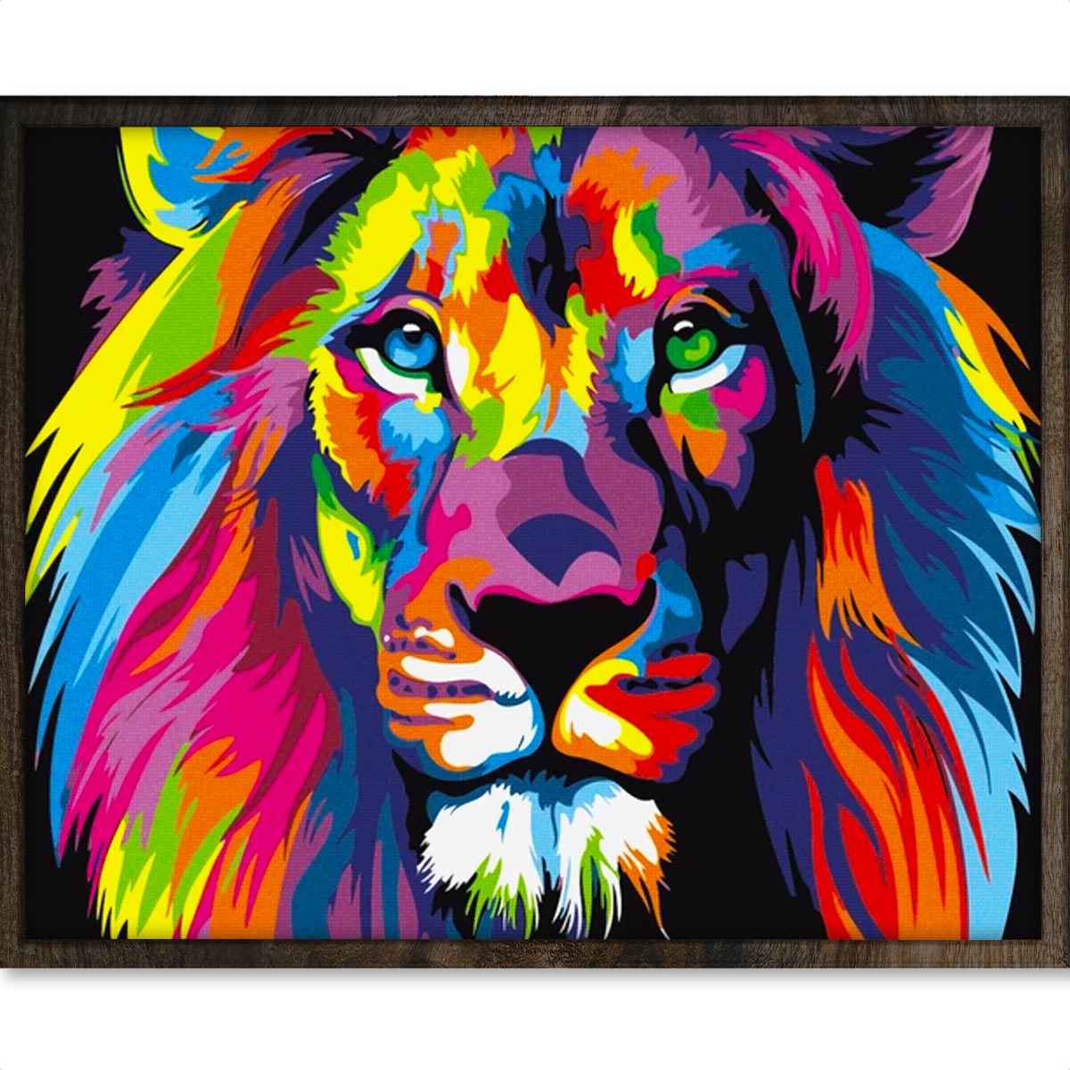 Gekleurde Leeuw - Diamond Painting - 40x50cm - Rond