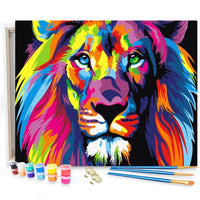 Thumbnail for Gekleurde Leeuw - Schilderen op Nummer Pakket - 50x40cm