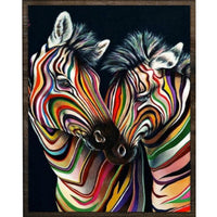 Thumbnail for Gekleurde Zebra - Diamond Painting - 50x40cm - Vierkant