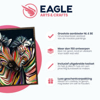 Thumbnail for Gekleurde Zebra - Diamond Painting - 50x40cm - Vierkant