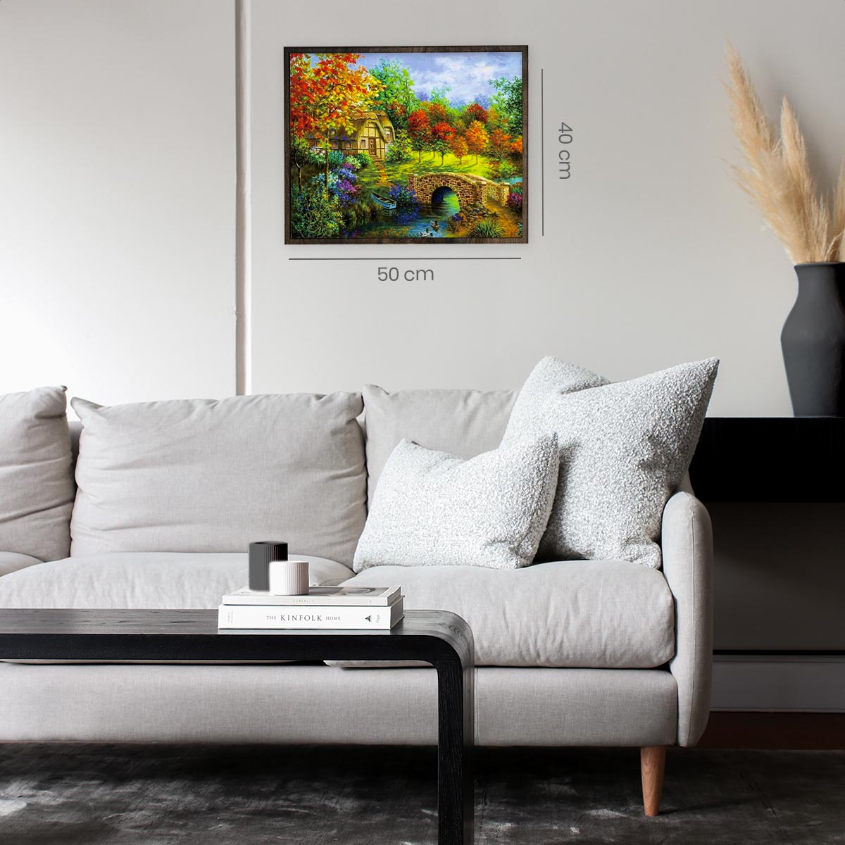 Huis in Kleurrijk Bos - Diamond Painting - 40x50cm - Rond