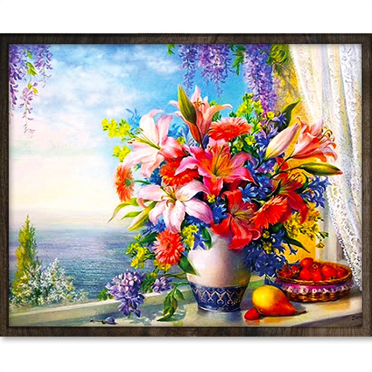 Kleurrijke Bloemen - Diamond Painting - 40x50cm - Vierkant