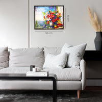 Thumbnail for Kleurrijke Bloemen - Diamond Painting - 40x50cm - Vierkant