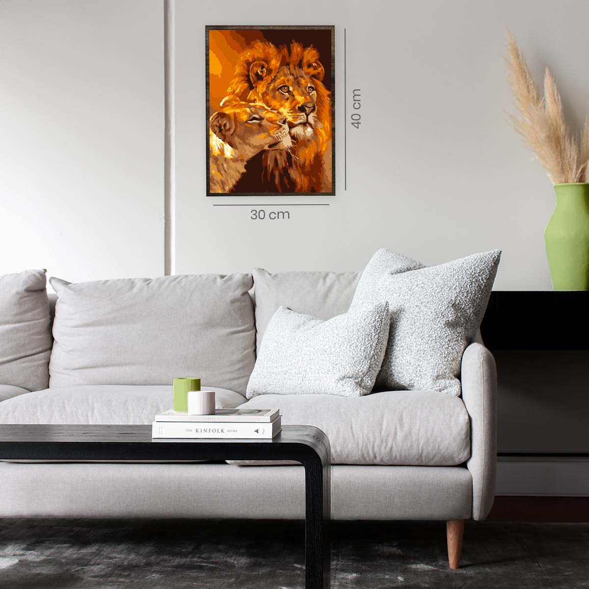 Leeuwen - Diamond Painting - 40x30cm - Rond