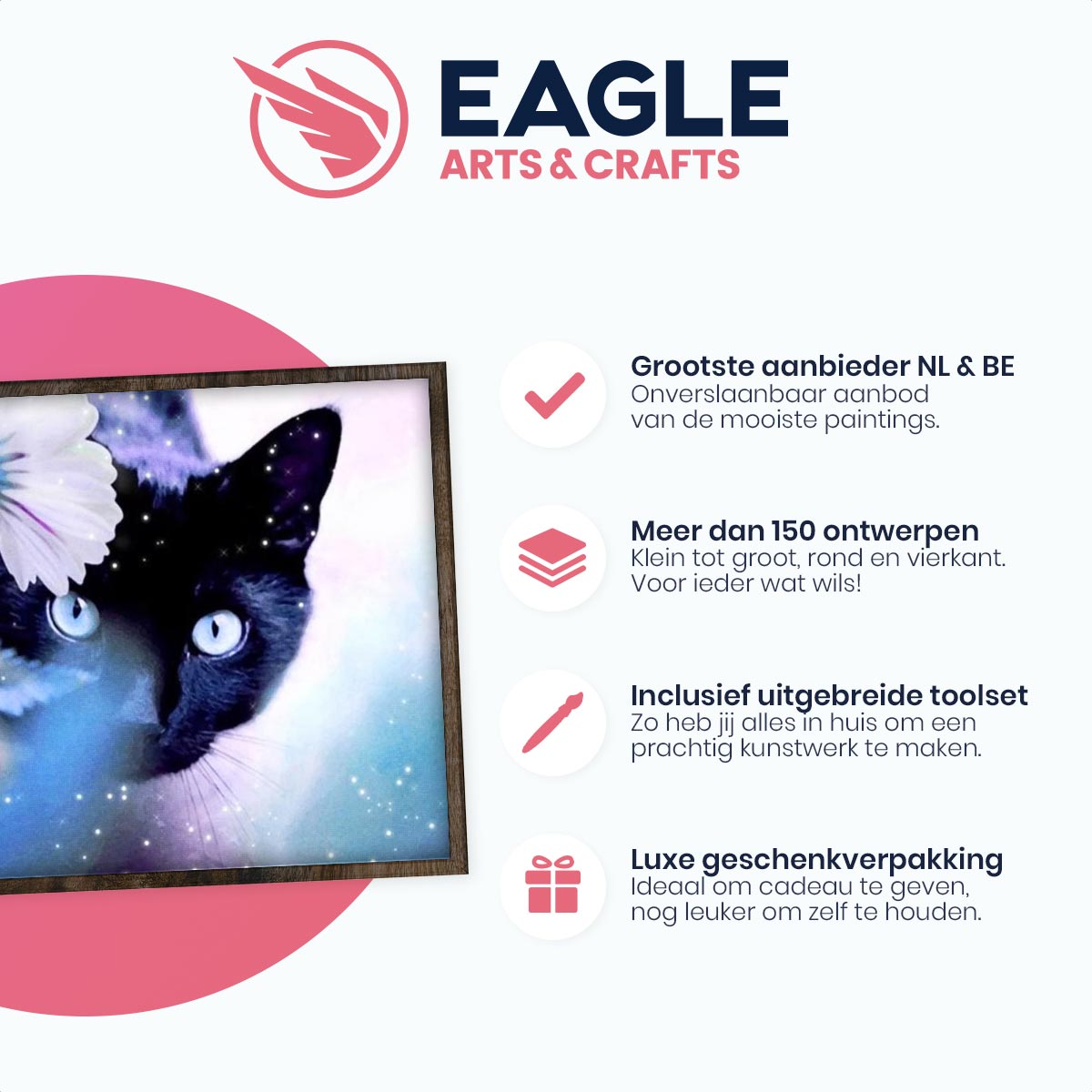 Magische Kat - Diamond Painting - 40x50cm - Rond