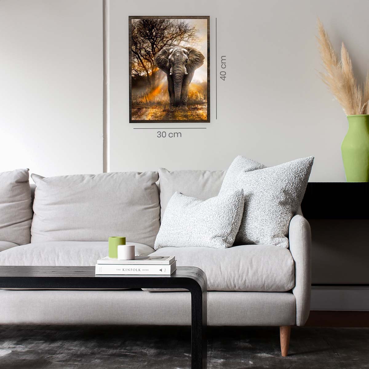Olifant in Schemer - Diamond Painting - 40x30cm - Rond