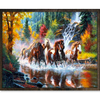 Thumbnail for Paarden in Natuur - Diamond Painting - 40x50cm - Vierkant