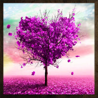 Thumbnail for Paarse Boom - Diamond Painting - 30x30cm - Rond