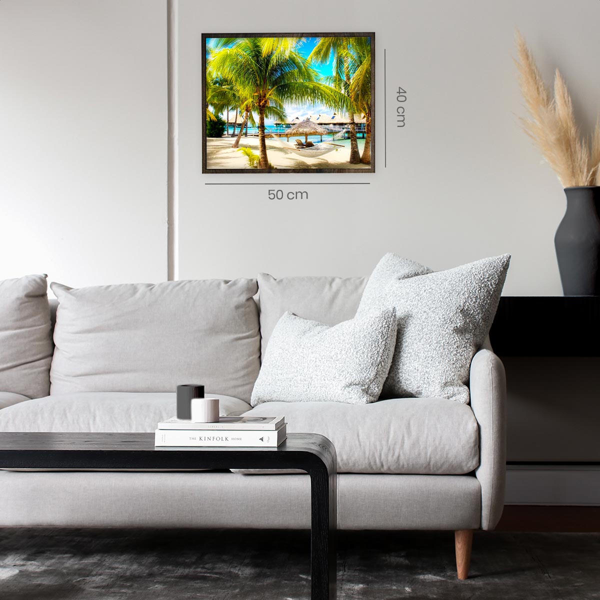 Palmbomen aan het Strand - Diamond Painting - 40x50cm - Rond