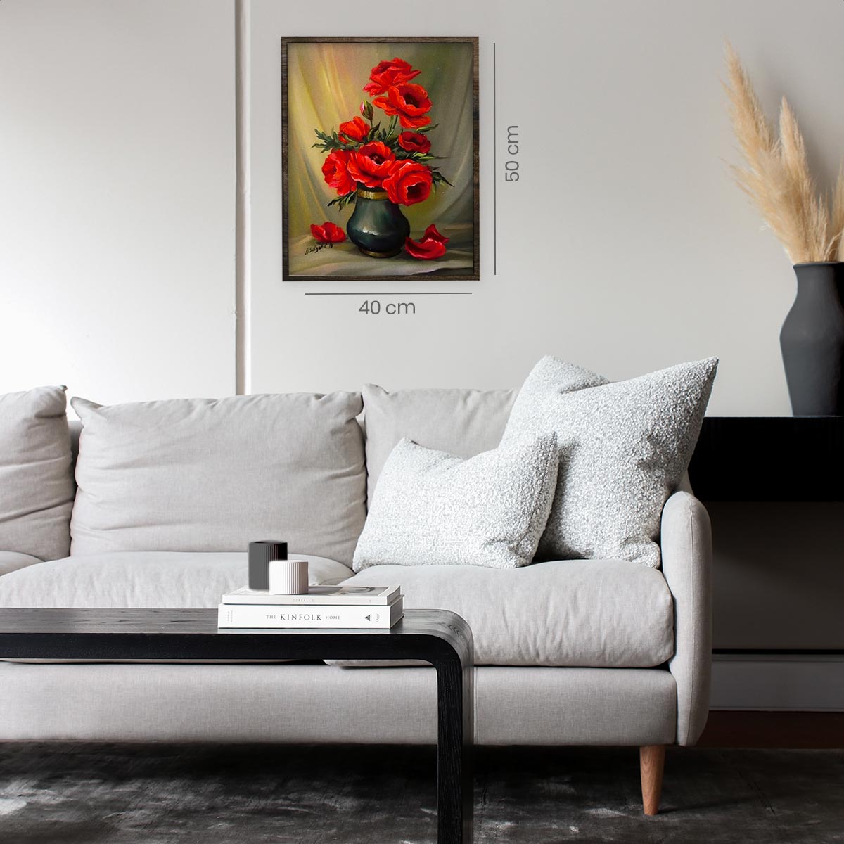 Prachtige Bloemen - Diamond Painting - 50x40cm - Rond