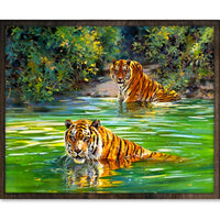 Thumbnail for Tijgers in Jungle - Diamond Painting - 40x50cm - Vierkant