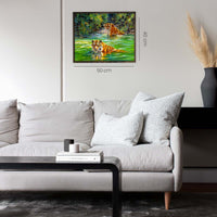 Thumbnail for Tijgers in Jungle - Diamond Painting - 40x50cm - Vierkant