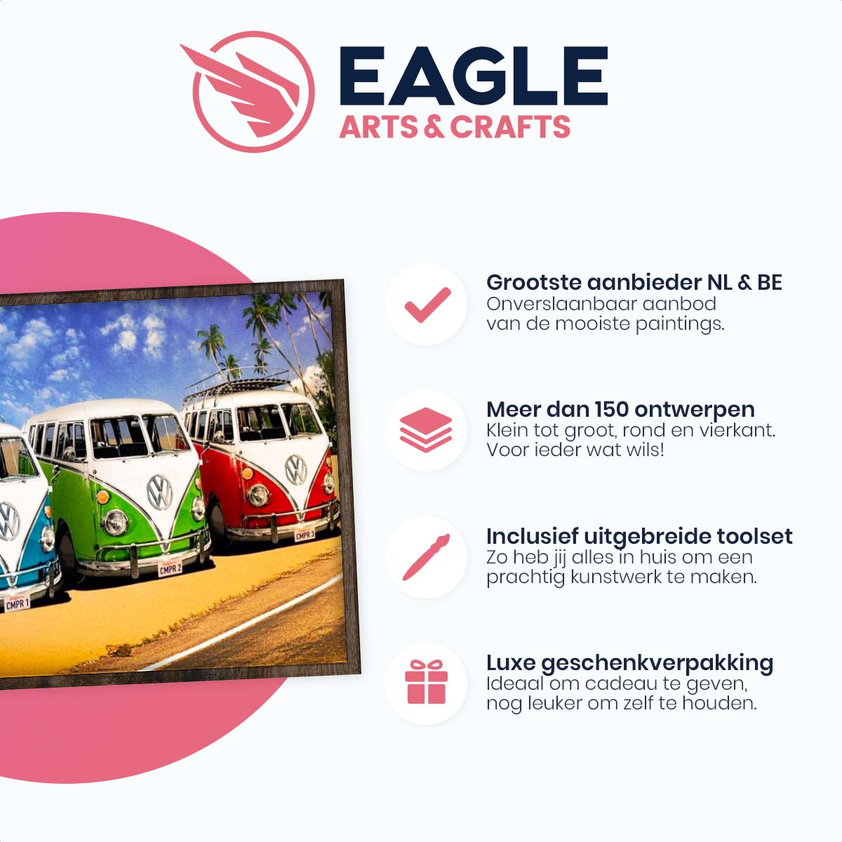 Volkswagen Bussen - Diamond Painting - 40x50cm - Rond
