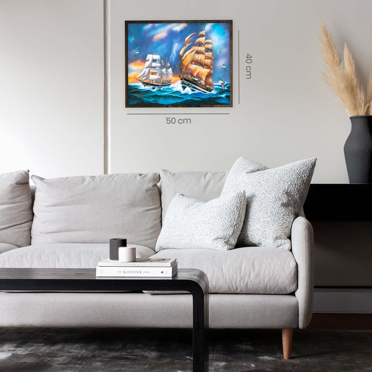 Zeilboten in Zee - Diamond Painting - 40x50cm - Vierkant